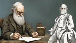 تشارلز داروين يكتب ملاحظات