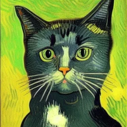 Portrait of a cat by Van Gogh