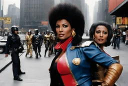 [Jean-Paul Riopelle] Pam Grier as Coffy imeets Judge Dredd in a vibrant street of MegaCity One