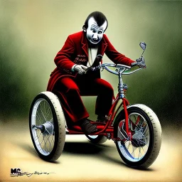 mentally ill man riding a tricycle