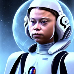 portrait Greta Thunberg as a star trooper