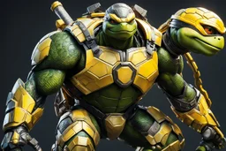 Michelangelo machine in 8k live anime artstyle, Turtles, yellow custom, TMNT them , dynamic pose, intricate details, highly detailed, high details, detailed portrait, masterpiece,ultra detailed, ultra quality