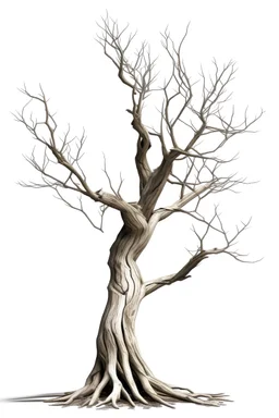 Dead tree, white background
