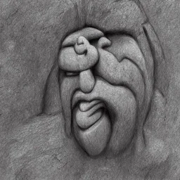 A drawn norwegian stone troll ; stable ai