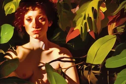 woman in colorful jungle by Caravaggio