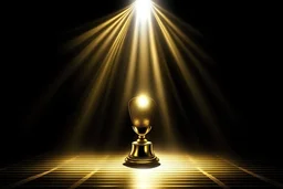 one gold spotlight on stage