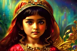 little palestinian girl, palestinian theme, insanely detailed artwork by Awwchang, Josephine Wall, vibrant deep colors, magnificent hyperdetailed, maximalist, HDR, 16k resolution, trending on ArtStation, CGSociety, sharp focus, stained glass background resolution HDR
