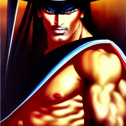 portrait of 'Shijima-Ninja Scroll',painting by Earl Norem, simon Bisley, evan lee, 86-86, oil on canvas, cinematic composition, extreme detail,fit full head inside picture,8k