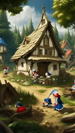 Bosch style painting nightmares Snow White soon learns that the cottage is the home of seven dwarfs who work in a nearby mine. Returning home,