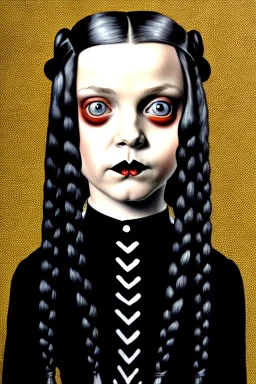 Wednesday Addams realistic portrait