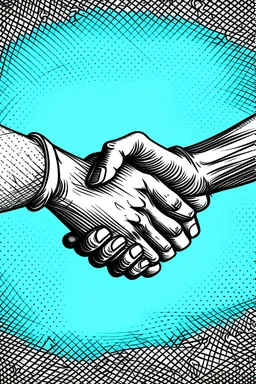 Handshake as a symbol of social help. colour ilustartion