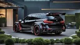 BMW X5 MANSORY Fused with Lamborghini Veneno, Super Detailed, desktop wallpaper, 4K rear view, center