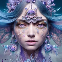 Insanely detailed photograph of an elaborate beautiful crystal goddess intricate glowing skin eyes intricate face hair lashes fur dress hyperdetailed painting by Anna Dittmann Huang Guangjian and Dan Witz CGSociety ZBrush Central fantasy art album cover art 4K 64 megapixels 8K resolution HDR Greek shiny space colours jewelry celestial hair eyes light"