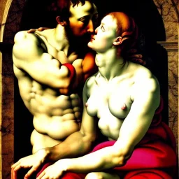 portrait of a couple Michelangelo style