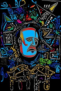 expressionism, Pixar style, in abstract art Basquiat, Picasso, Miro, Kandinsky, Klee, Birell, Fairey, Ardon, Buffet and Picasso style, HD --s 750 --v 5.1 --style raw, water color, black background