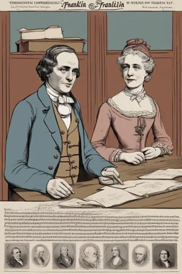 Represent Franklin and Armfield's correspondence, showcasing the callous jokes they made about mistreating and trading women. Use visual elements to emphasize the insensitivity and lack of empathy in their communication