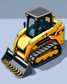 skidsteer with scorpion claws attachment, 3d cartoon proportions, isometric Digital painting