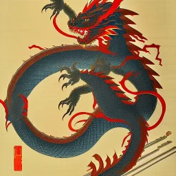 Ukiyo-e painting of a dragon