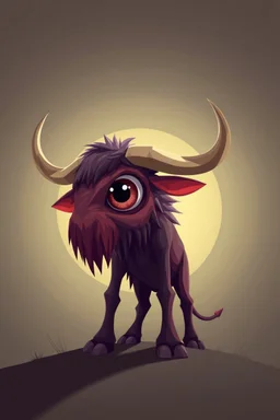 hi poly Stampeding One big eye in the middle like a kyclope Minotaur T pose just the character and simple background