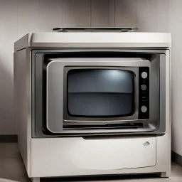 A machine that is both a television set and a microwave oven