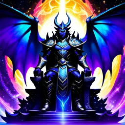 Merge a Shadow King. With a dragon king. With the wings of the universes. He sits on a dimensional throne aligned.