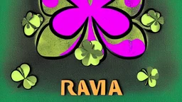 rave poster with Four-leaf clover