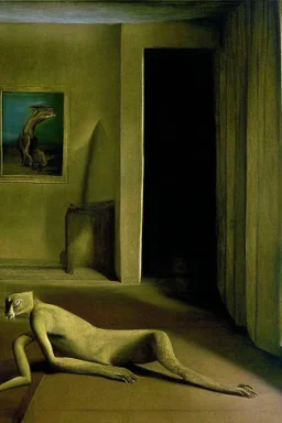 a chimera in a liminal room depicted by balthus