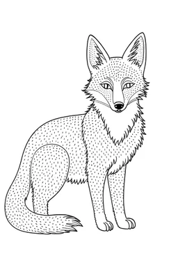 fox coloring page for kids, dot to dot
