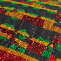 kente, thread, embroidery, cinema 4d render, high detail