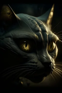 Bosch nightmares painting style Title: a cat face , octane render trending on artstation, 8k artistic photography, photorealistic concept art, soft natural volumetric cinematic perfect light, chiaroscuro, award-winning photograph, masterpiece, oil on canvas, Raphael, Caravaggio, Greg Rutkowski, people, beksinski, Giger