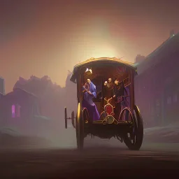 Stow away in magical moving carriage at night Nick Harris style