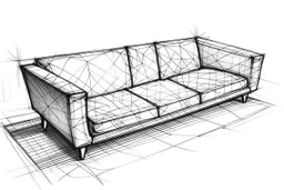 “sofa” Diamond Sketch with white background