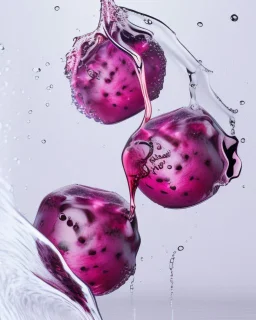 pomegranate fruit refraction under water