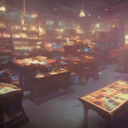 inside store, board games, snow