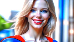 Photo real picture of supergirl smiling