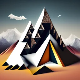 Geometrical mountain scene