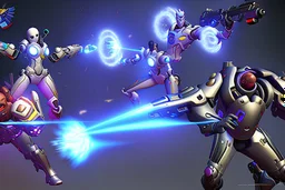 Overwatch game cool fight with all heros