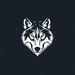 minimal vector monochrome wolf logo