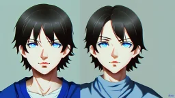 Satoru Gojo black background bright blue eyes