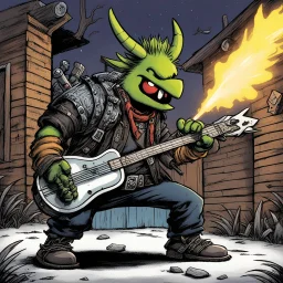 [art by Kevin Eastman and Peter Laird] Once again it's another rap bandit Fiending at I and I can't stand it Wanna be down with the Day-Glo Knocking on my door, saying, "a yo yo" Knocking on my door, saying, "a yo yo" "I got a funky new tune with a fly banjo"