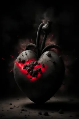 A heart bound by a bomb, burdened with worries