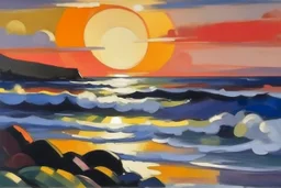 seascape with sunset by Samuel John Peploe