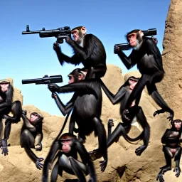 photo, monkeys, jet packs, guns