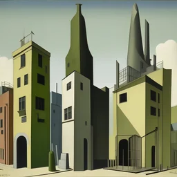 buildings, Kay Sage, Giorgio de Chirico, Yves Tanguy