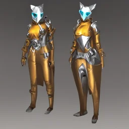 protogen steampunk crystal tech full body fire androgen