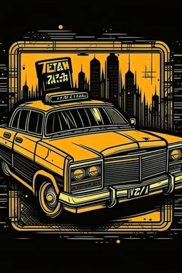 A ilustration of TAXI OLD STYLE , middle ground design, t-shirt design, no black ground, vector, 4k