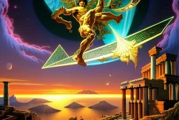 297499062 photorealistic hypermasculine fantasy illustration of I calculated a phantasm to glimpse Pythagoras's golden thigh While performing cult mathematics while visiting Olympus looking down on greece in the style of Dan Mumford, artgerm, Alphonse Mucha, Thomas kinkade, ancient Greece, apparation, specter, smooth, sharp, HDR, dof, deep focus, hyper realistic, magic, mystical, ethereal, 3d render, octane render, Pythagorean hypersigil