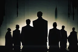 conferencia de siluetas malvadas