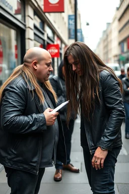 A stalker wants an autograph from a long-haired rock musician on a street in central London. The stalker is an overweight soon bald 25-year-old and looks a bit slimy, the atmosphere is oppressive and unpleasant