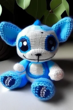 stich en celeste y blanco